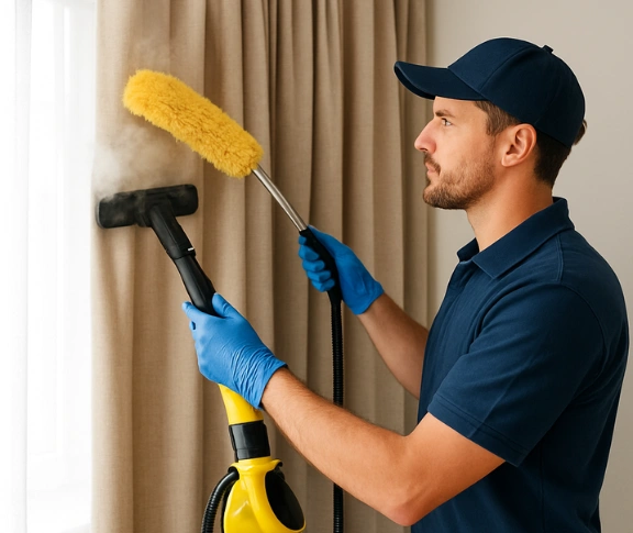 Trusted curtain steam cleaning technician Matty Curtain Cleaning kuraby QLD