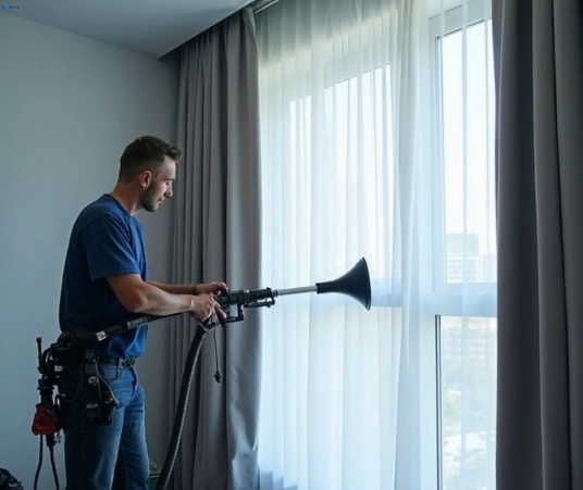 Professional curtain steam cleaning process equipment Matty Curtain Cleaning kuraby